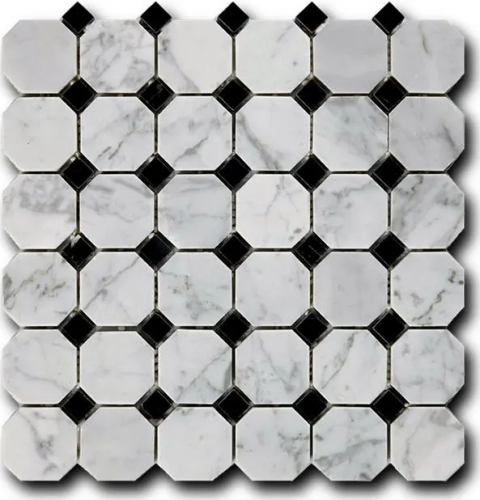 Мозаика Art&Natura Ceramic Octagon Pattern Bianco+Nero 30