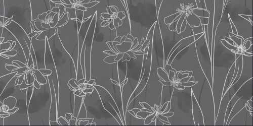 Керамогранит Meissen 17552 Floresta цветы серый ректификат 60x120